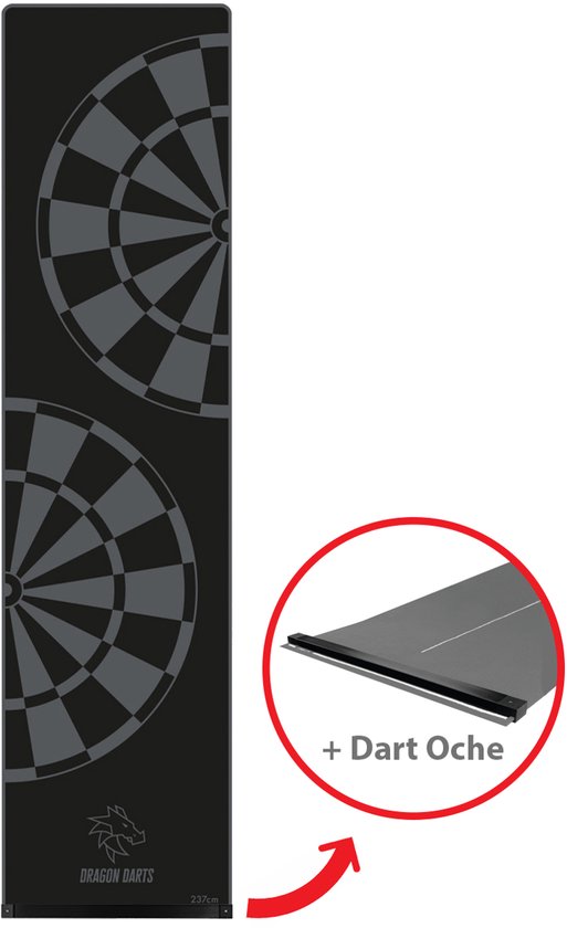 Dragon Darts - Dartmat inclusief Dart Oche - Triple20 - 237x60 cm - Dart Mat - Dartmatten van Merkloos
