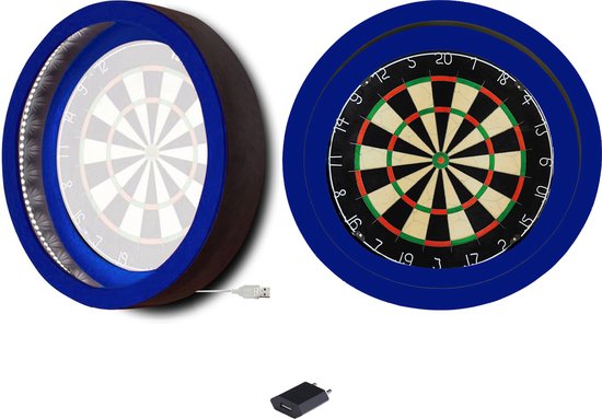 Dragon Darts Lunar Eclipse - Dartbord Verlichting - Inclusief Plain Dartbord - LED Surround - Blauw van Dragon Darts