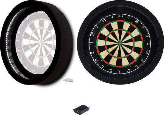 Dragon Darts Lunar Eclipse - Dartbord Verlichting - Inclusief Plain Dartbord - LED Surround - Zwart van Dragon