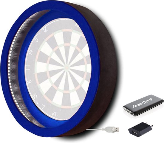 Dragon Darts Lunar Eclipse - Dartbord Verlichting - Inclusief Powerbank - LED Surround - Blauw van Merkloos