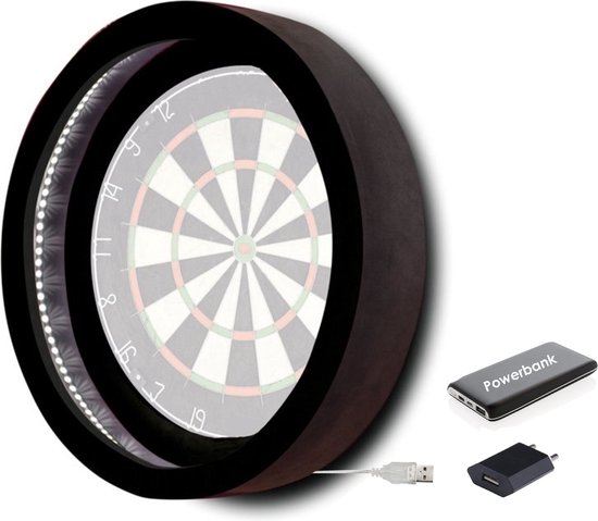 Dragon Darts Lunar Eclipse - Dartbord Verlichting - Inclusief Powerbank - LED Surround - Zwart van Dragon
