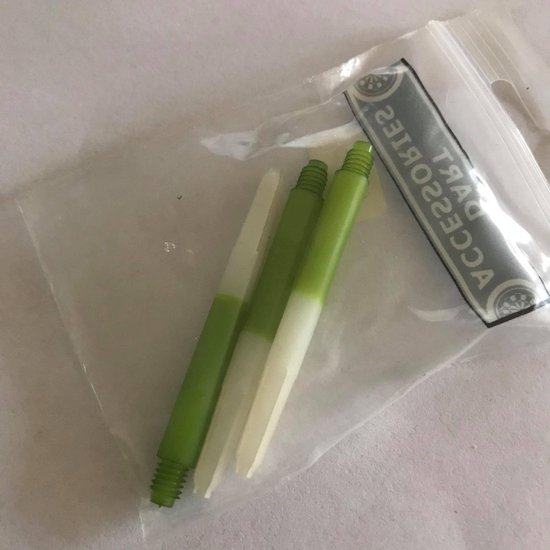 Duo Color Shafts Medium Groen/Wit 3 stuks 48mm van Harrows