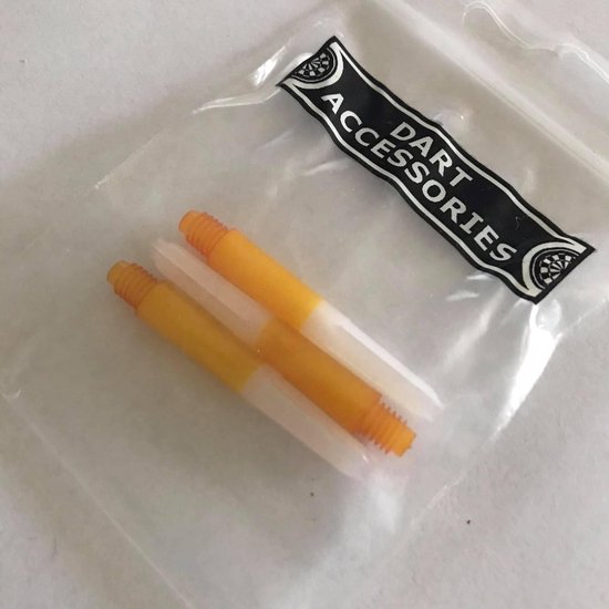 Duo Color Shafts Short Geel/Wit 3 stuks 35 mm van Harrows
