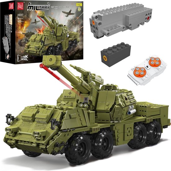 DW4Trading Remote Controlled DANA Zelfrijdende Howitzer Tank 1923 Stukjes - 15x17x48 cm - Compatibel met Grote Merken van DW