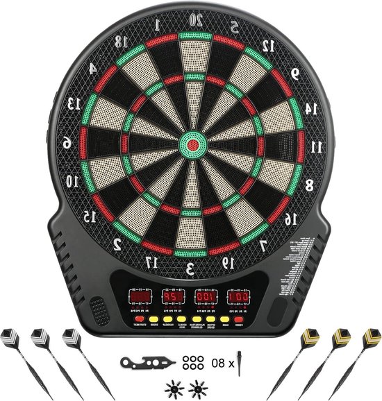 Elektrisch dartbord - innovatieve dartautomaat met 27 spelletjes - 243 variaties - geschikt voor 1 tot 8 spelers - feestjes en spelavonden - AJOXEL Dartbord