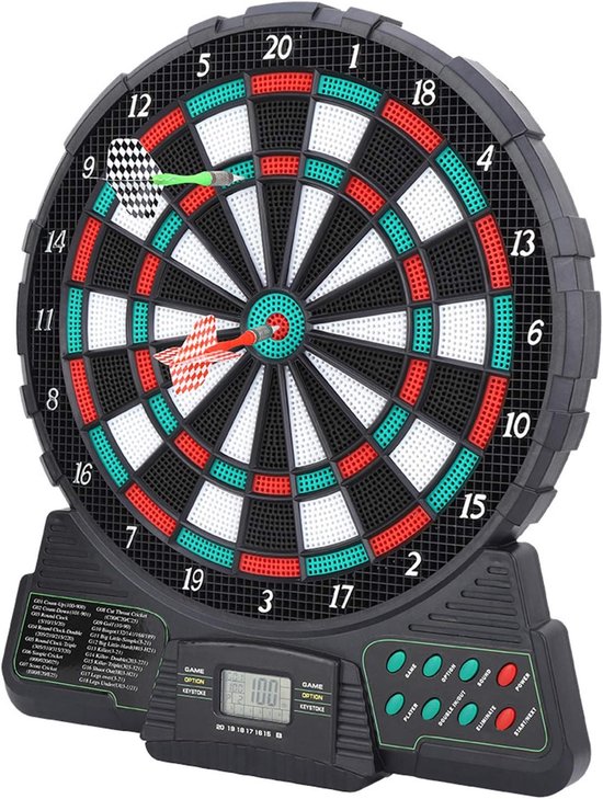 Elektronisch Dartbord - Dartset Thuis - Entertainment Kantoor - Automatisch Scoren - 31x37x2.5 cm - Zwart van Merkloos