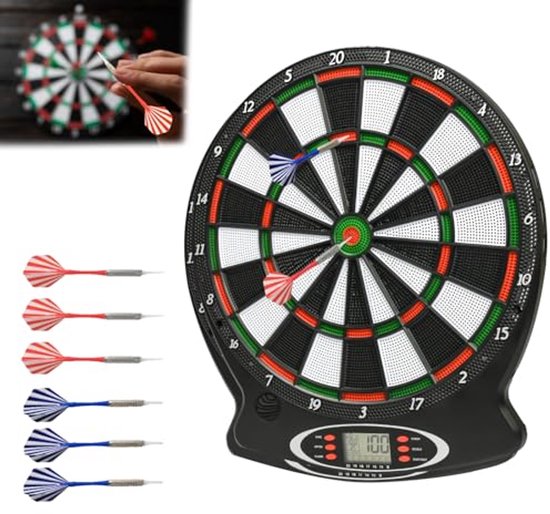 Elektronisch dartbord met digitale scoreweergave voor volwassenen en kinderen - 28 spellen en 159 modi van Canaveral