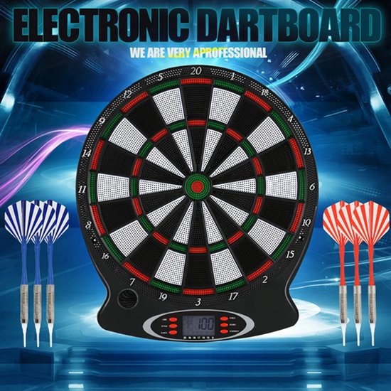 Elektronisch Dartbord Met LCD Scorebord - Dartspel Voor Thuis - Inclusief 6 Darts - Elektrisch - Softtip van Merkloos