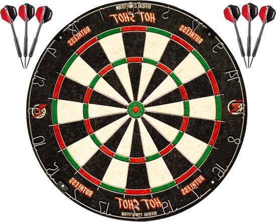 Endurance Sisal dartbord - met ronde draad en stalen tip dartpijlen (DB073) Dartbord van Abbey Darts