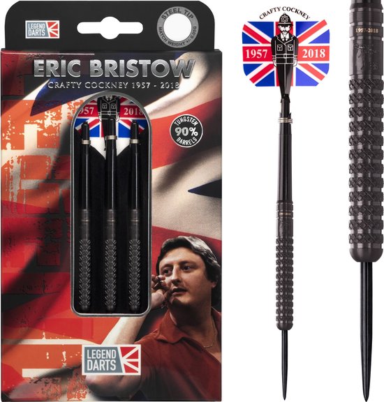 Eric Bristow Crafty Cockney 90% Black Knurled - Dartpijlen van Target