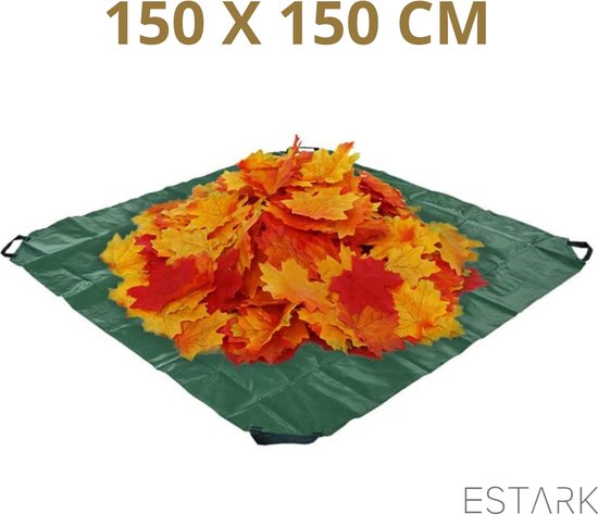 ESTARK® Tuinafvalzeil - 150 x 150 cm - Tuinzeil - Tuinafval - Gras - Afdekzeil - Tuinafvalzak - Tuinafval Zeil - Bouwzeil - Afval Zeil Doek - Tuinafvalzak - Opvouwbare Tuinafvalzak - Afvalzak Tuin Tuinafval - Groenafval Zak - Tuinonderhoud Zeil van ESTARK