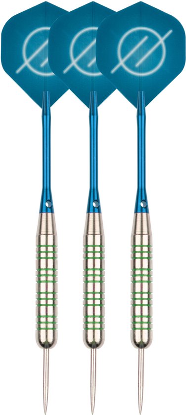 Faver Dartpijlen - 3 stuks - Nickel/Silver - Metalic - Blauw - 19 gram van Faver