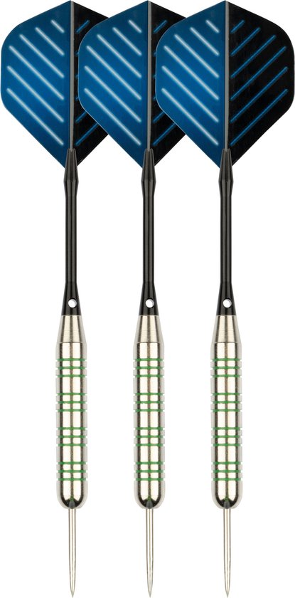 Faver Dartpijlen - 3 stuks - Nickel/Silver - Metalic - Blauw - 21 gram van Faver
