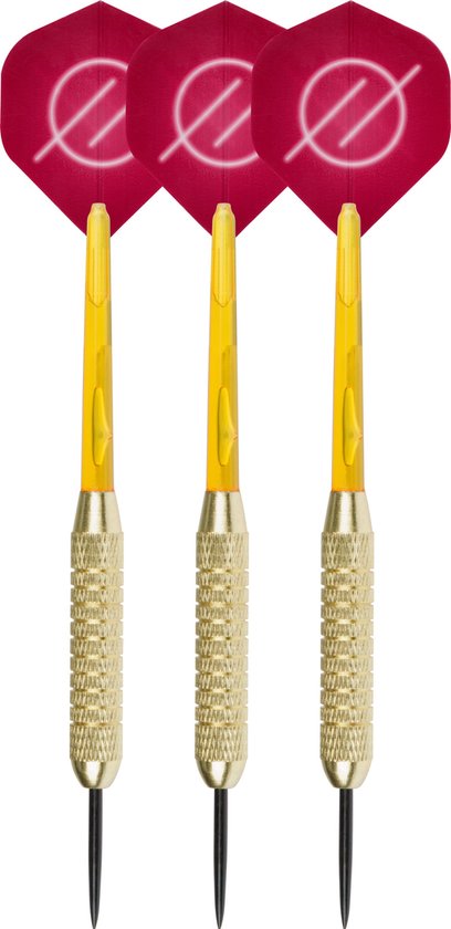 Faver Dartpijlen Brass Coated - 3 stuks - Rood - 24 gram - Extra Flights van Faver