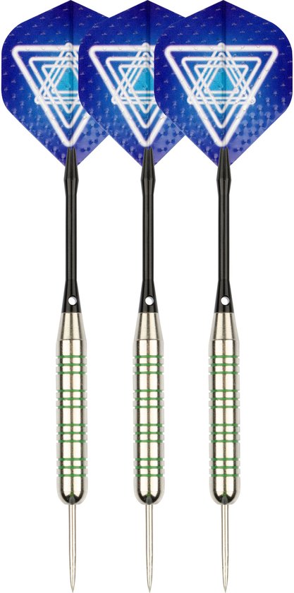 Faver Dartpijlen - Nickel/Silver - Metalic - Blauw - 23 gram van Faver