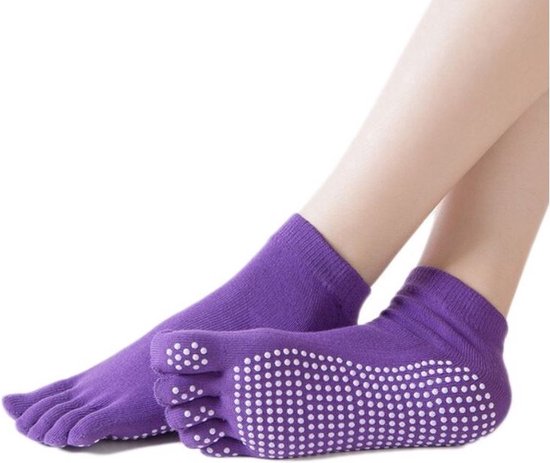 Finnacle - "Teen Sokken voor Pilates, Yoga, Sport & Fitness: Paars, Anti Slip, Slijtvast & Ademend van Finnacle