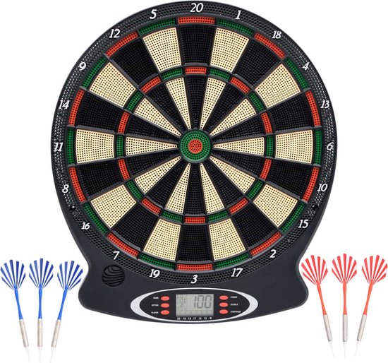 Furniture Limited - Dartbord elektrisch met darts polypropeen zwart van Spelpunt