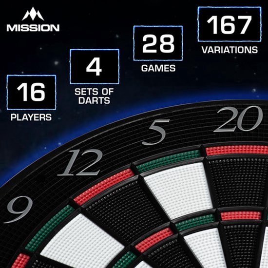 G220 Elektronisch dartbord | Professionele Soft Tip | Tot 16 spelers | 28 spellen | Inclusief 4 sets darts.