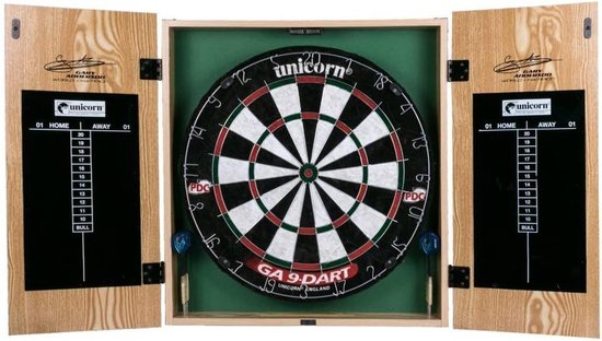 Gary Anderson - Home Darts Centre - Dartbord - Kabinet - dartpijlen van Unicorn