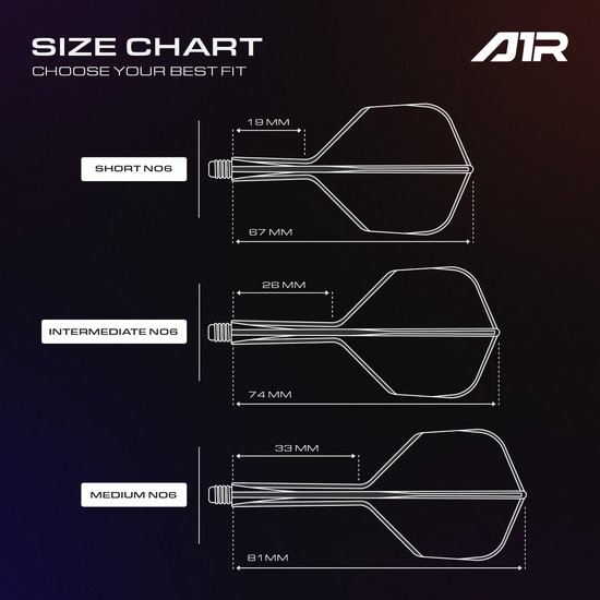 GOAT Air White NO6 - Dart Flights Medium van GOAT