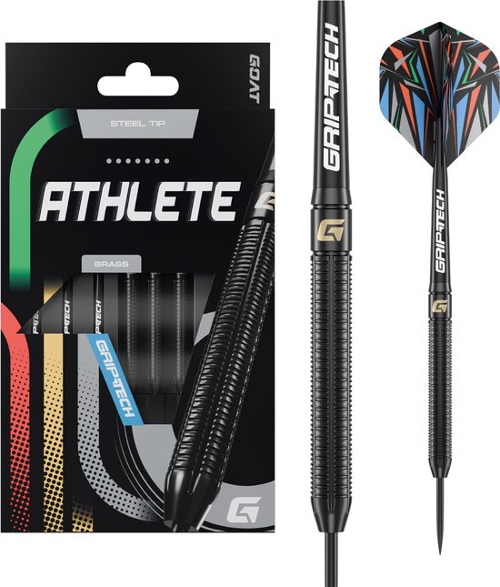 GOAT - Athlete Zwarte Messing Steeldarts 13 Gram, Incl. 3 Barrels, 3 Flights & 3 Shafts van GOAT