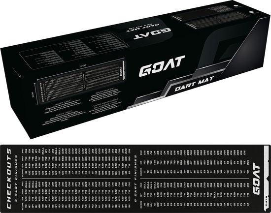 GOAT-Carpet Dartmat- Checkout-241cm x 60cm Black / White van GOAT