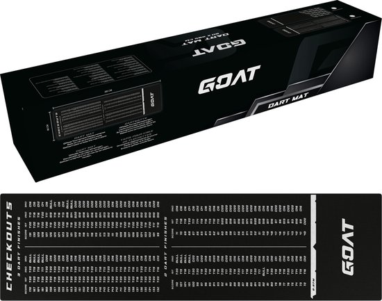 GOAT-Carpet -Dartmat-Checkout-285cm x 80cm-Black / White van GOAT