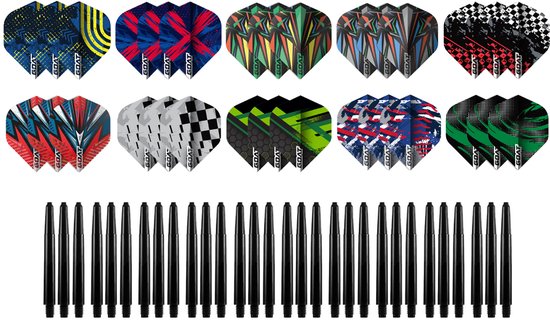 GOAT Dart Flights en Dart Shafts - Multipack - 20 Sets - 60 Stuks - Extra Stevig - Darts Flights - Darts Shafts - Medium