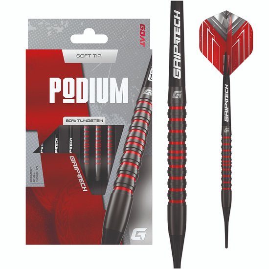 GOAT Podium Black Red 80% - Soft Tip Darts