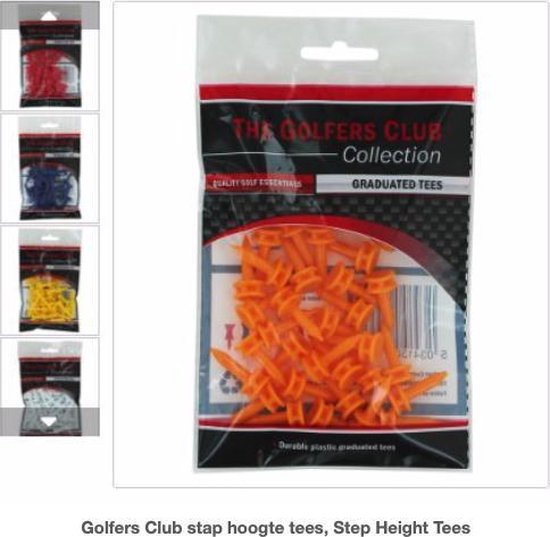 Golfers Club stap hoogte tees, Step Height Tees - geel 25 mm van Golfers Club