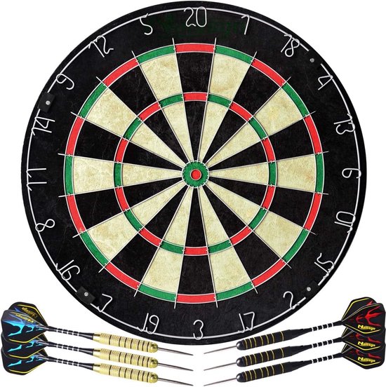 Goodivery ® Dartbord Set voor Complete Dartervaring met 6 Stalen Darts en Accessoires van Goodivery