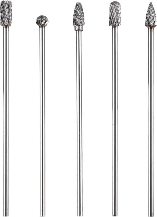 Gosknor 5pcs Tungsten Carbide Cutters, 100mm Long Shaft, Compatible with Dremel Cut Port Cast Iron Steel Aluminum Cylinder Head Motor Intake Exhaust Manifold for Hard to Reach Places van Gosknor