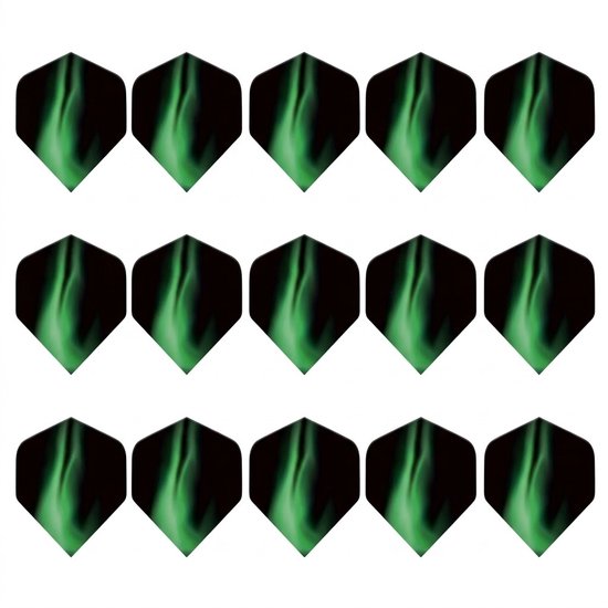 Groen zwart dart flights set unisex met patroon 15 stuks standaard vorm dart flights accessoires voor darts van NUVEX