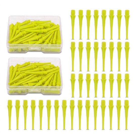 Groene dart tips soft tip set 180 stuks darts accessoires kunststof dart punten vervangbare soft tips voor elektronische dartborden inclusief opbergdoosjes