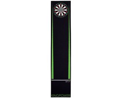Groene dartmat, doelmat, werplijnmat, stalen darts, dartbordaccessoires, dartmat, dartwerplijnbeschermer, rubberen vloer, dartbord 290 x 60 cm, Kingpower