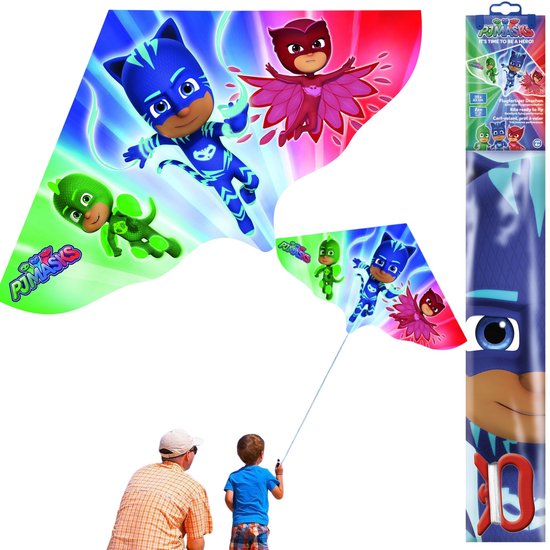 Gunther PJ Masks - Kindervlieger - 115 x 63 cm - Lichtgewicht - Gemakkelijk te Besturen