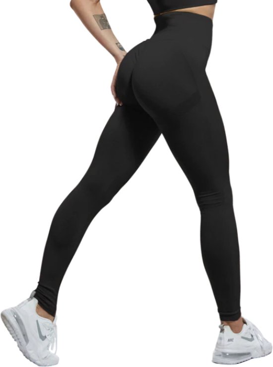 Gym Revolution - Sportlegging dames - Sportkleding dames - Sportbroek dames - Sportlegging - Push up - Shape legging - Sportlegging dames high waist - Hardloopbroek dames - yoga legging dames - Zwart Maat L van Gym Revolution
