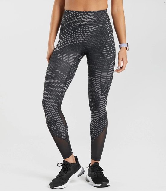 Gymshark Sport Running Leggings - Black Print van Merkloos