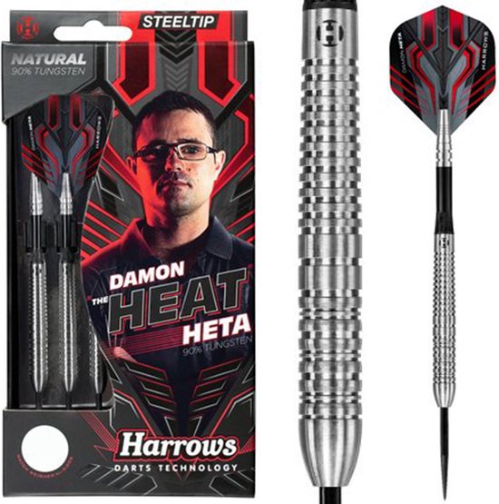 Harrows Damon Heta Natural 90% Tungsten - 21 gram - Steeltip Dartpijlen van Harrows