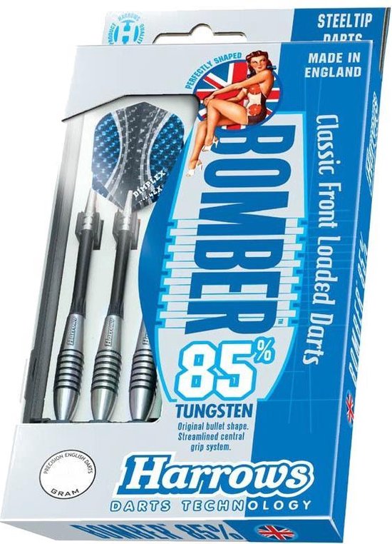 Harrows Dart Set Bomber 85% Tungsten 23 Gram Zwart/zilver van Harrows