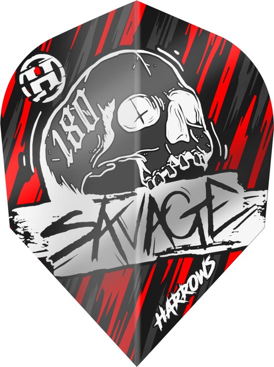 Harrows Savage Red Silver NO6 - Dart Flights van Harrows