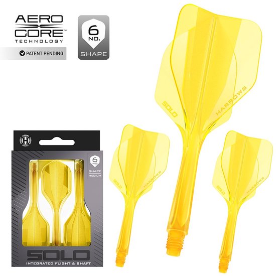 Harrows Solo Yellow NO6 - Dart Flights van Merkloos