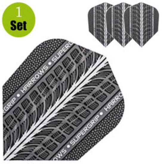 Harrows Supergrip Silver - Dart Flights van Harrows