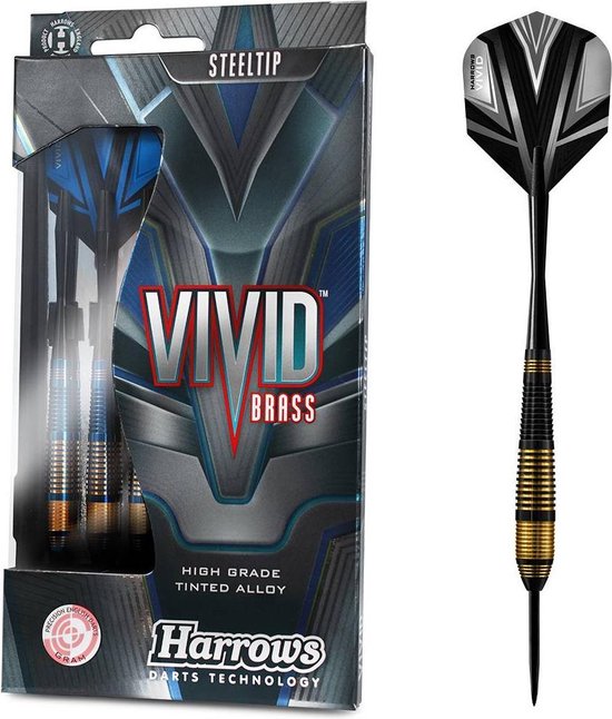 Harrows Vivid Black Brass - Dartpijlen - 21 Gram van Harrows