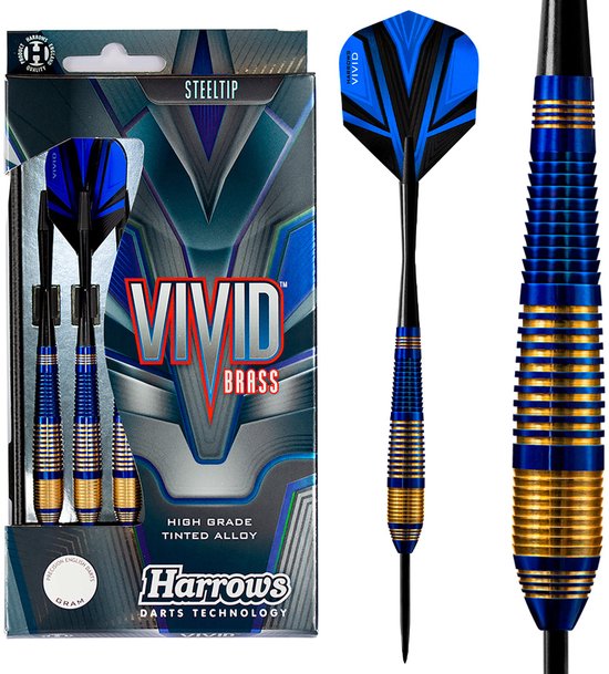 Harrows Vivid Blue Brass - Dartpijlen van Merkloos