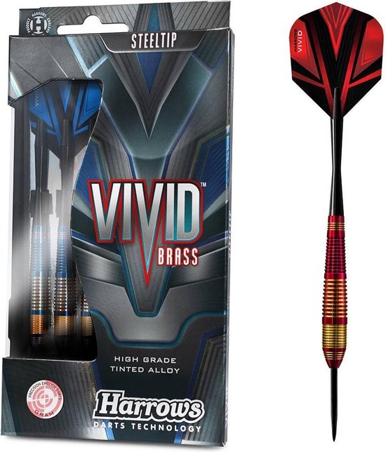 Harrows Vivid Red Brass - Dartpijlen - 24 Gram van Harrows