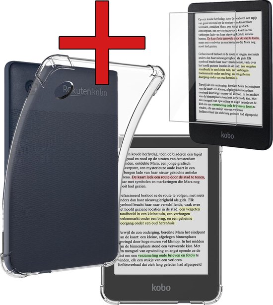 Hoes Geschikt voor Kobo Clara Colour Hoesje Siliconen Case Hoes Back Cover Met Screenprotector - Transparant van Echt!