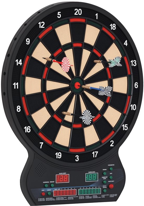 HOMCOM - Elektronisch dartbord - PP - 42x3x51cm - Zwart van Merkloos