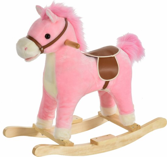 HOMCOM Hobbelpaard voor kinderen baby schommeldier paard voor 36-72 maanden 330-109 van HOMCOM