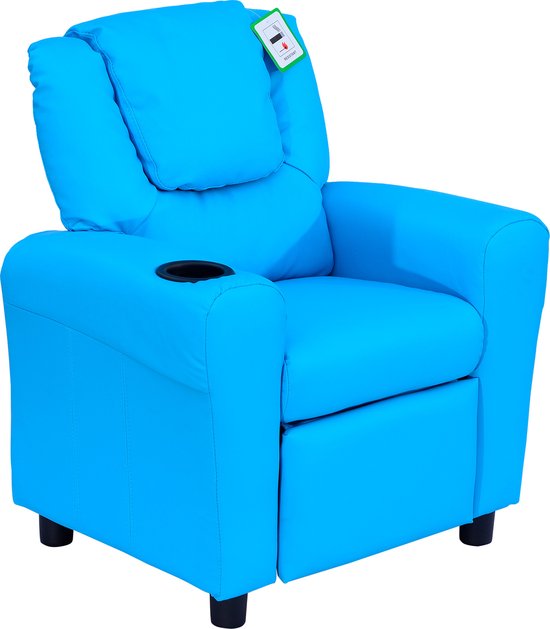 HOMCOM Kinderfauteuil, mini-fauteuil, kinderbank voor 3-6 jaar, blauw 55-0040 van HOMCOM